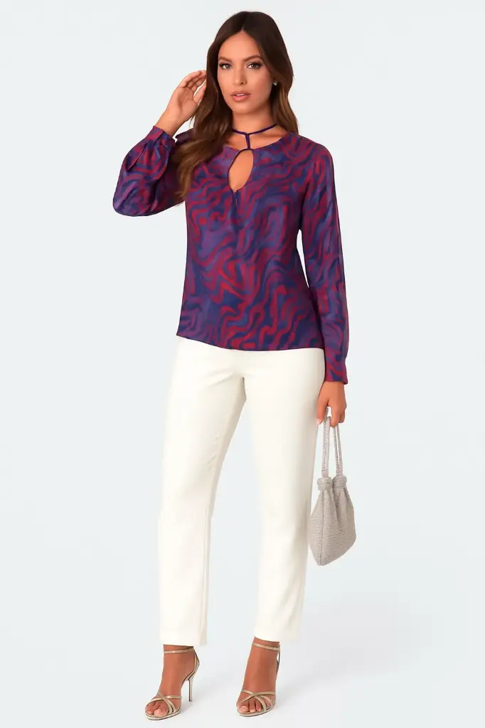 30929-BLUSA BLANCA SILK STAMPA